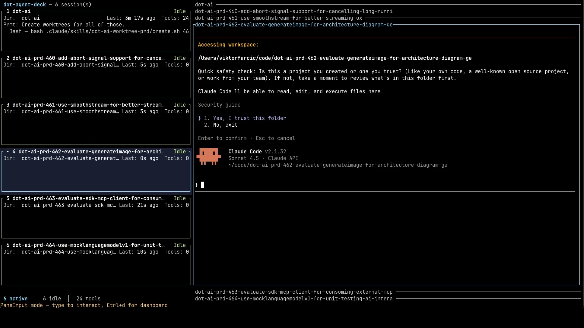 Agent Deck dashboard with multiple agent sessions running in parallel